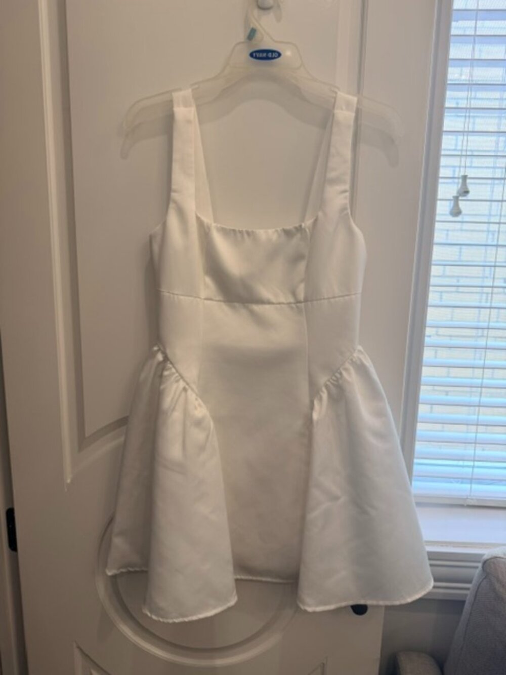 Lulus Adorable Promise White Satin Sleeveless Mini Dress- Size Small